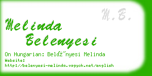 melinda belenyesi business card